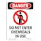 Signmission OSHA Danger Sign, 14" Height, Rigid Plastic, Do Not Enter Chemicals In Use, Portrait OS-DS-P-1014-V-1145 - alternate 1